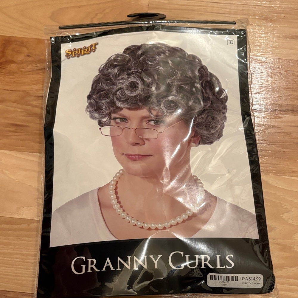 Spirit Granny Curls Costume Wig - Gray